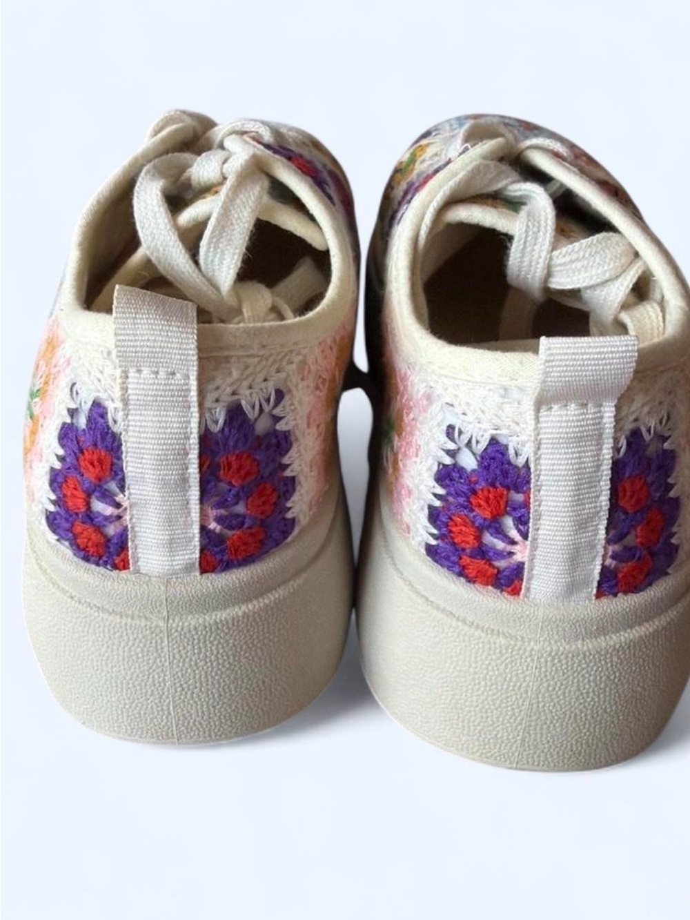 Dirty Laundry crocheted floral granny square platform sneakers in a Size 9.5. - Picture 4 of 7